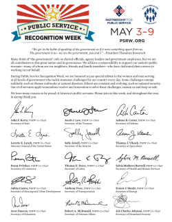 special tribute - Public Service Recognition Week
