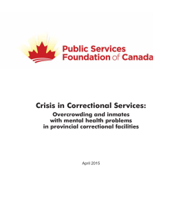 Crisis in Correctional Services - Public Services Foundation of Canada
