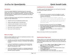 AvaTax for QuoteQuickly Quick Install Guide