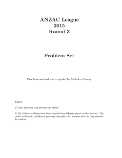 ANZAC League 2015 Round 3 Problem Set