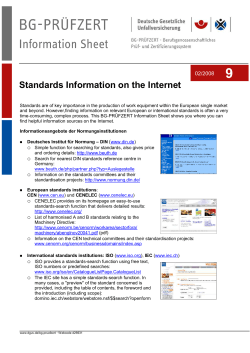 Standards Information on the Internet