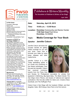 April 2015 - Publishers & Writers San Diego