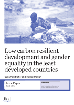 Low carbon resilient development and gender equality in the least