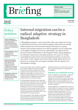 Internal migration can be a radical adaptive strategy in