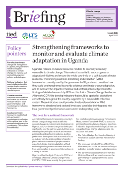 Strengthening frameworks to monitor and evaluate climate