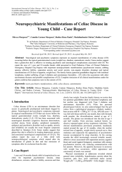 Neuropsychiatric Manifestations of Celiac Disease in Young Child