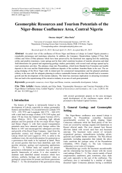 Geomorphic Resources and Tourism Potentials of the Niger