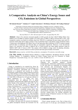 A Comparative Analysis on China`s Energy Issues and CO2