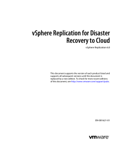 vSphere Replication for Disaster Recovery to Cloud