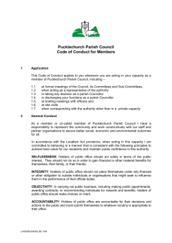 Pucklechurch Parish Council Code of Conduct for Members