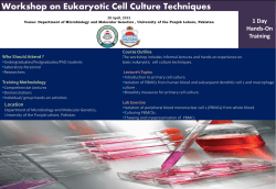 Workshop on Eukaryotic Cell Culture Techniques