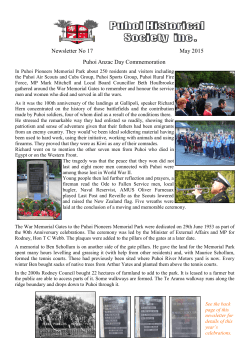 Newsletter No 17 May 2015