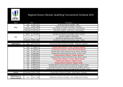 Regional Sevens Olympic Qualifying Tournaments Schedule 2015