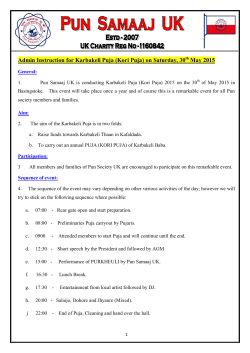 Admin Instruction for Karbakeli Puja (Kori Puja) on Saturday, 30 May