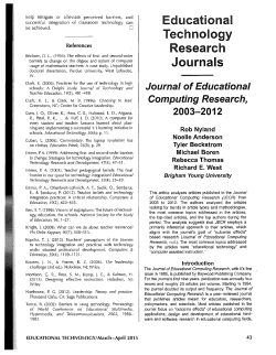 Educational Technology Research Journals
