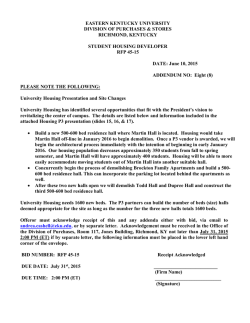 EASTERN KENTUCKY UNIVERSITY DIVISION OF PURCHASES
