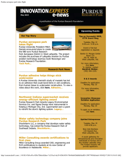 May 2015 - Purdue Research Park