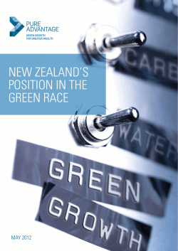 New ZealaNd`s PositioN iN the GreeN race