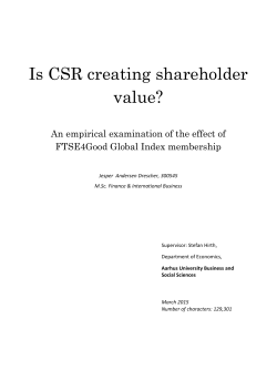 Is CSR creating shareholder value?