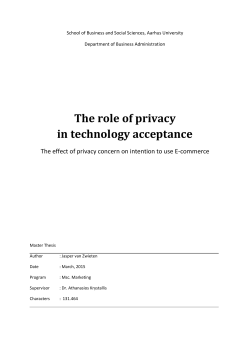 The role of privacy in technology acceptance