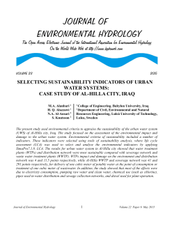 selecting sustainability indicators of urban water systems