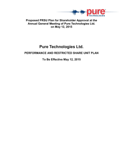 Proposed PRSU Plan - Pure Technologies Investor Relations