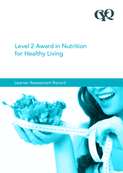 Level 2 Award in Nutrition for Healthy Living
