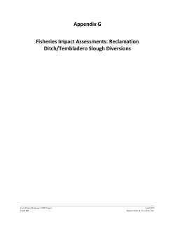 Appendix G Fisheries Impact Assessments: Reclamation Ditch