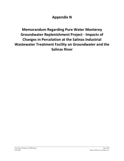 Appendix N Memorandum Regarding Pure Water Monterey