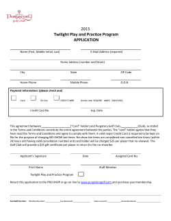 2015 Twilight Play and Practice Program APPLICATION