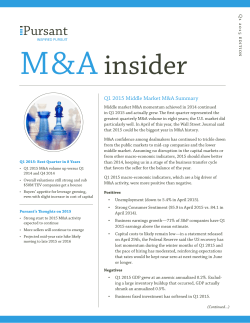 M&A Insider Newsletter Q1 2015