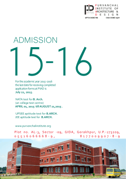 Brochure 2015 - Gorakhpur - Purvanchal Institute of Architecture