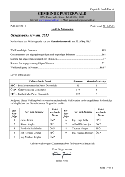 gemeinderatswahl 2015 - Gemeinde Pusterwald