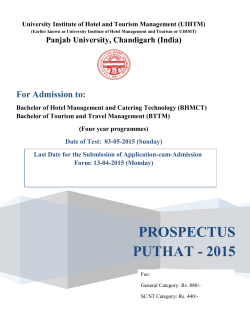 PROSPECTUS PUTHAT - 2015 - Panjab University, Chandigarh