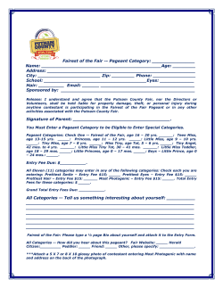 pageant entry form - Putnam County Fair