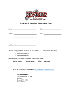 B.R.A.K.E.S. Volunteer Registration Form