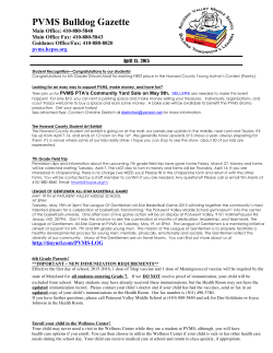 PVMS Gazette 4-15-15 - Patuxent Valley Middle School