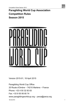 PWCA Competition Rules 2015 - Paragliding World Cup Association