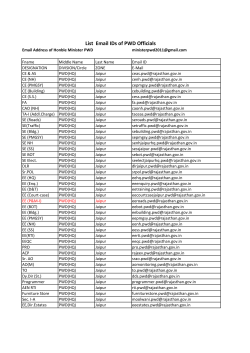 List Email IDs of PWD Officials