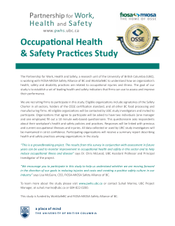 Occupational Health & Safety Practices Study