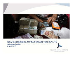 New tax legislation for the financial year 2015/16