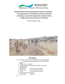 Tharparker Report - Pakistan Water Partnership (PWP)