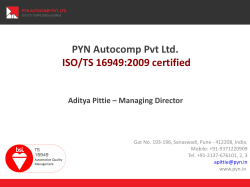 PYN Autocomp Pvt Ltd. ISO/TS 16949:2009 certified Aditya Pittie