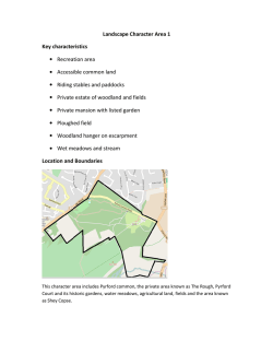 Landscape Character Area 1 Key characteristics &acirc;&cent; Recreation area