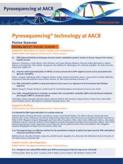 PyrosequencingÂ® technology at AACR Poster Sessions
