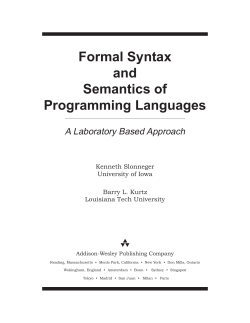 Formal Syntax and Semantics of Programming Languages