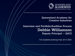 Debbie Williamson - Queensland Academies â Creative Industries