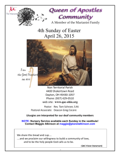4th Sunday of Easter April 26, 2015