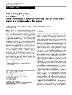 Direct determination of copper in urine using a solâgel optical