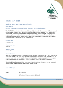 COURSE FACT SHEET Artificial Insemination Training (Cattle)